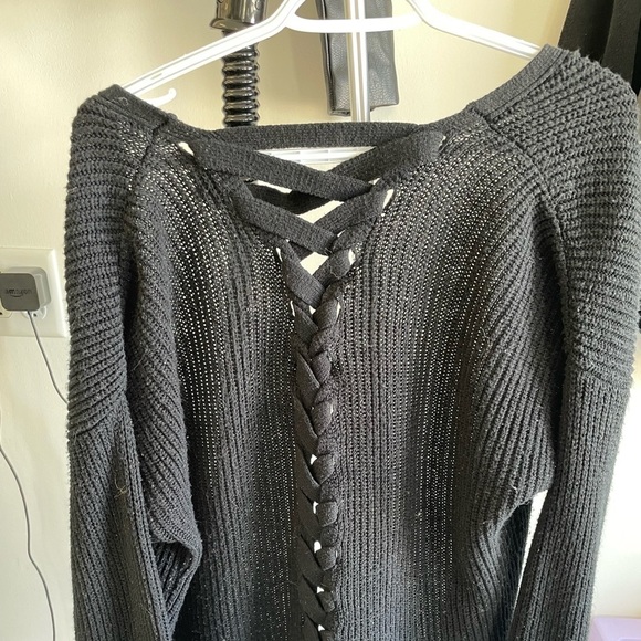 Black Cardigan with braided spine - Picture 2 of 2